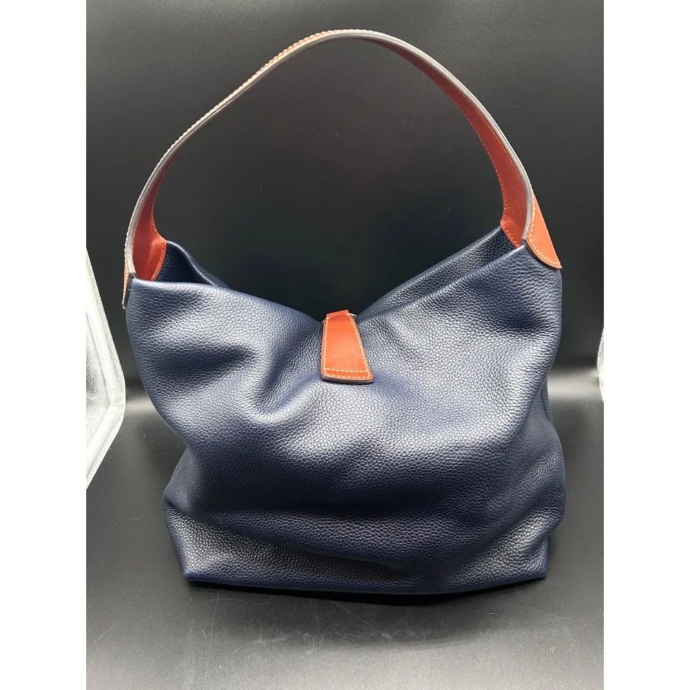 Dooney & Bourke Pebble Grain Lock Blue Shoulder Bag Purse Handbag Dust Bog‎ EUC